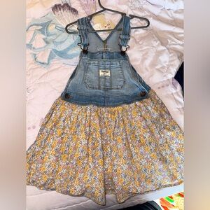 OshKosh B'gosh Denim and Floral Kids Overall Dress